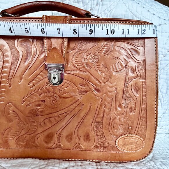 Sergio’s Vintage Hand Tooled Leather Briefcase All leather - Picture 3 of 7